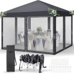 Tonnelle de jardin 3x3m ?tonnelle pliante avec moustiquaire pour patio jardin?barnum pliant dextérieur ... Tonnelle de jardin 3x3m ?tonnelle pliante avec moustiquaire pour patio jardin?barnum pliant dextérieur ...