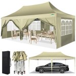 Tonnelle pliante 3x6 avec parements latraux - tente pliable pour extrieur tanche et protection uv50 ...