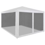 Tonnelle de jardin avec 4 parois en maille 4x3 m blanc et noir tente de rception polyvalent chapiteau ...