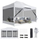 Tonnelle pliante 3x4. 5m imperm�able avec parois moustiquaires - anti - uv50 + pour jardin / plage / ...