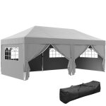 Tonnelle de jardin exterieur - outsunny - 3 x 6 m - 6 parois lat�rales - sac de transport inclus - pour ...