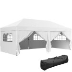 Tonnelle de jardin exterieur tonnelle pliante - outsunny - 3 x 6 m - 6 parois lat�rales - sac de transport ...