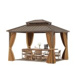 Tonnelle de jardin extrieur - relax4life - 35x3m - toit rigide en mtal pulvris - structure en aluminium ...