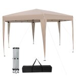 Tonnelle de jardin hexagonale 400x348cm - costway - pop - up hauteur r�glable 228 - 248cm - 6 � 8 personnes ...