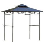 Tonnelle de jardin - outsunny - 240x150x245cm - aluminium - marron