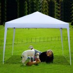 Tonnelle de jardin pliable pliante �tanche pratique en acier - angle droit de 3 x 3 m - blanc