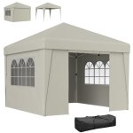 Tonnelle de jardin pop - up pliante - outsunny - 3x3 m anti - uv 30 + fen�tres parois lat�rales sac de ...