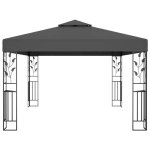 Tonnelle de jardin / tente de r�ception mango avec double toit 3x4 m anthracite t126