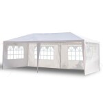 Tonnelle de jardin tente réception pavillon aluminium 3x6m avec 4 parois latérales pour jardinfête blanc ... Tonnelle de jardin tente réception pavillon aluminium 3x6m avec 4 parois latérales pour jardinfête blanc ...