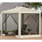 Tonnelle de jardin woltu - hexagone - pergola jardin - moustiquaire respirante - 38x33m - beige Tonnelle de jardin woltu - hexagone - pergola jardin - moustiquaire respirante - 38x33m - beige