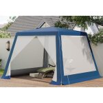 Tonnelle de jardin woltu - moustiquaire respirante - pergola jardin en maille - 3x3x2. 5m - bleu