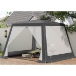 Tonnelle de jardin woltu - moustiquaire respirante - pergola jardin en maille - 3x3x2. 5m - gris