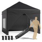 Tonnelle pliante 3x3 - bealife - ct - rideau - sac de rangement  roulettes - impermable - anti - ...