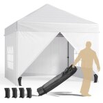 Tonnelle pliante 3x3 - bealife - ct - rideau - sac de rangement  roulettes - impermable - uv 50 + ...
