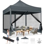 Tonnelle pliante 3x3 impermabletonnelle de jardin exterieur avec moustiquaire parois latrales(3 x 3 ...