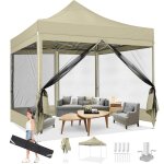 Tonnelle pliante 3x3 imperm�abletonnelle de jardin exterieur avec moustiquaire parois lat�rales(3 x 3 ...