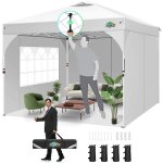 Tonnelle pliante 3x3 imperm�ableconvient pour le camping les festivals barnum avec 4 sacssableblanc