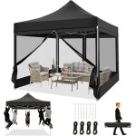 Tonnelle pliante 3x3 imperm�ablejardin exterieur avec moustiquaire parois lat�ralesanti uv pour exterieur ...