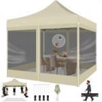 Tonnelle pliante 3x3 imperm�abletonnelle de jardin exterieur avec moustiquaire parois lat�ralesbarnum ...