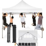 Tonnelle pliante 3x3 impermabletonnelle de jardin exterieur avec parois latralesanti uvblanc