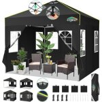Tonnelle pliante 3x3 tonnelle de jardin exterieur impermable tente de reception avec 4 panneaux latrauxuv ...