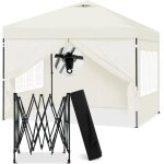 Tonnelle pliante 3x3m pergola de jardin barnum tente de r�ception avec parois lat�rales amovibles fen�tres ...