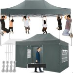 Tonnelle pliante 3x4. 5m - tonnelle de jardin tanche stable avec 4 parois latrales pour rception jardin(3 ...