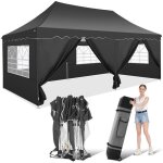 Tonnelle pliante 3x6 barnum pavillon de jardin impermeable avec 6 cts pour fte jardin festival march ...