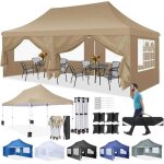 Tonnelle pliante 3x6 barnum pliant Étanche stable avec 6 parois latéraleskaki Tonnelle pliante 3x6 barnum pliant Étanche stable avec 6 parois latéraleskaki