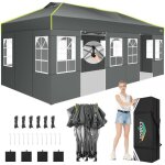 Tonnelle pliante 3x6 barnum pliant avec verrouillage central � une touche bandes fluorescentes et �vents ...