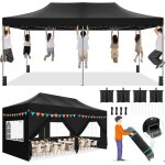 Tonnelle pliante 3x6 tonnelle de jardin imperm�able pour exterieur avec 6 parois lat�rales protection ...