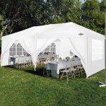 Tonnelle pliante 3x6 m tonnelle de jardin imperm�able avec 6 c�t�s barnum professionnelblanc