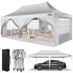 Tonnelle pliante 3x6 avec parements latéraux - tente pliable pour extérieur étanche et protection uv50 ... Tonnelle pliante 3x6 avec parements latéraux - tente pliable pour extérieur étanche et protection uv50 ...