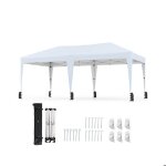 Tonnelle pliante 3x6m - relax4life - 6 sacs de sable - cadre m�tallique - barnum pliant - 18 piquets ...