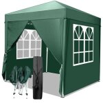 Tonnelle pliante de jardin 2x2m tente de rception impermable avec 4 cts revtement protecteur argent ...