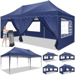 Tonnelle pliante de jardin 3x6m impermeable avec 6 parois latérales pour fête jardin festival marché ... Tonnelle pliante de jardin 3x6m impermeable avec 6 parois latérales pour fête jardin festival marché ...