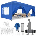 Tonnelle pop - up 3x6m barnum pliante de jardin avec 6 parois lat�rales structure de verrouillage centralis� ...