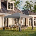 Tonnelle pop - up barnum pliant style colonial 3 x 3 m 4 moustiquaires + sac de transport gris