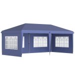 Tonnelle pop - up pliante - outsunny - 3 x 6 m - 3 cot�s d�montables - piquets dancrage au sol + sac ...