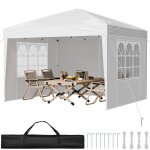 Tonnelle pop - up - vevor - 295x295 m - gazebo auvent escamotable instantan� portable - avec parois lat�rales ...