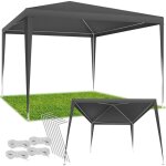 Tonnelle - tectake - pavillon farah imperm�able avec syst�me enfichable 3x3m et protection uv - gris