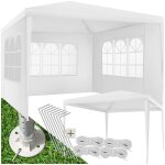 Tonnelle - tectake - pavillon impermable barinas 3x3m avec 3 parois latrales amovibles - blanc