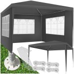 Tonnelle - tectake - pavillon barinas en poly�thyl�ne et en acier 300 x 300 x 250 cm - gris