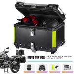 Top case moto 45l aluminium cnc �tanche et antichoc coffre arri�re avec serrure montage universel honda ...