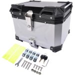 Top case moto 55l aluminium argent �tanche et antichoc coffre arri�re � d�montage rapide universel honda ...