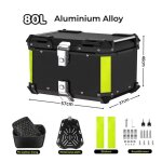 Top case moto 80l aluminium universel tanche antichoc ? grande capacit avec doublure pu pour bmw yamaha ...