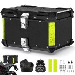 Top case moto aluminium 45l �tanche antichoc avec serrure ? coffre arri�re universel pour casque et bagages ...