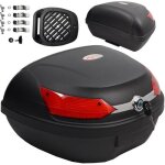 Top case moto bagage coffer valise fermeture 46 lt. quad touring noir