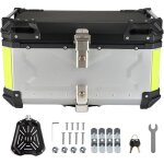 Top de mototop case de moto �tanche rangement de bagages de casque avec verrou de s�curit� case de(argent65l) ...