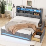 Topesct lit adulte 160 x 200 cm télécommandé led avec tiroir prises et usb rangements intégrés dans la ... Topesct lit adulte 160 x 200 cm télécommandé led avec tiroir prises et usb rangements intégrés dans la ...